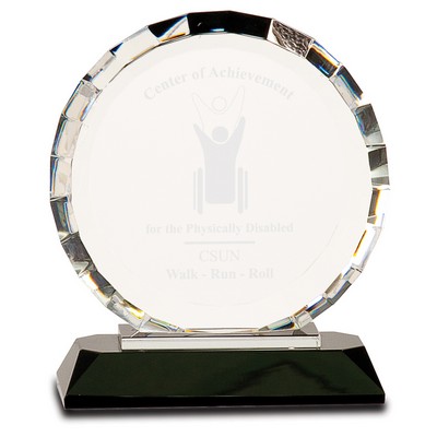 Atwater Circle Crystal Oval Award, 5 1/2"H