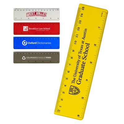 Union Printed - Frosted Colored 6 inch Ruler with standard and metric measurement units - 1 Color