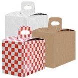 Stackable Brown Kraft Picnic Box w/Handle (8 7/8"x5"x6 3/4")