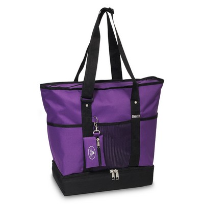 Everest Deluxe Shopping Tote, Dark Purple/Black