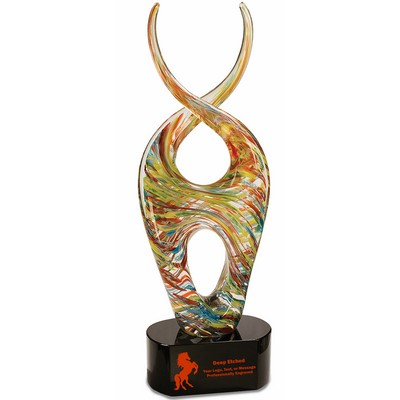 14" Color Twist Art Glass Award