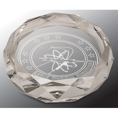 3" Clear Round Crystal Paperweight Award