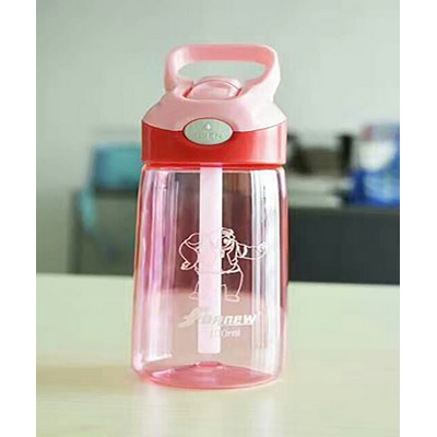 16 Oz Plastic Sport Bottle With Straw