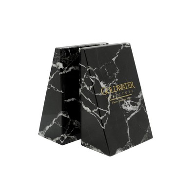 Black Zebra Tapered Marble Book Ends (1 Pair)