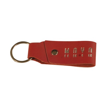 Leather Key Tag with Spring Steel Key Ring (3.15"x0.51")