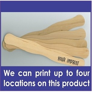 Printed Wooden Wavy Paddle Fan Sticks (Pack of 50)