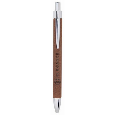 Dark Brown Laser Engraved Leatherette Pen