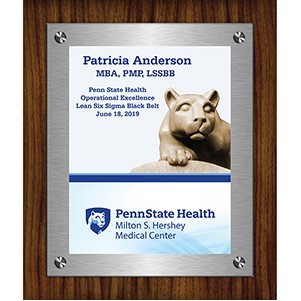 13" x 16" Stand-Off Plaque - Aluminum over Walnut Wood Panel - Horizontal