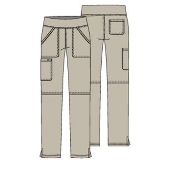 Cherokee® Stretch Twill Mid Rise Pull-On Cargo Pants (Tall)