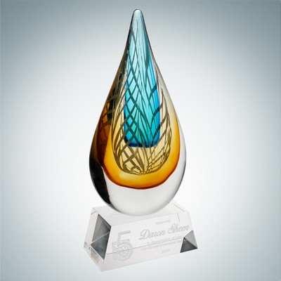 Art Glass Desert Sky Award w/ Clear Base