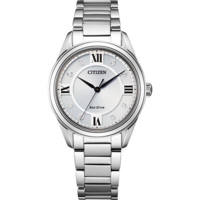 Citizen Ladies' Arezzo Eco-Drive SS Watch w/Silver-Tone Dial