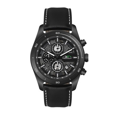 Wc6514 42mm Steel Black Case, Chronograph Mvmt, Black Dial, Dte Display, Leather Strap, Flat Mineral