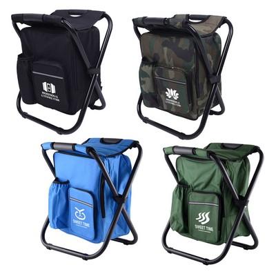 Cooler Backpack With Foldable Chair