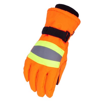 Sanitation Worker'S Reflective Thickened Warm Gloves