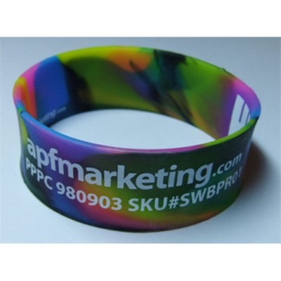 1" Swirl Color Silicone Bracelet