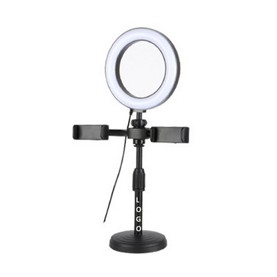 Stand Flexible Portable Mobile Phone Dual Holder With Ring Light