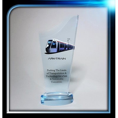 Blue Executive Acrylic Award (3 1/2" x 7" x 3/4") with base