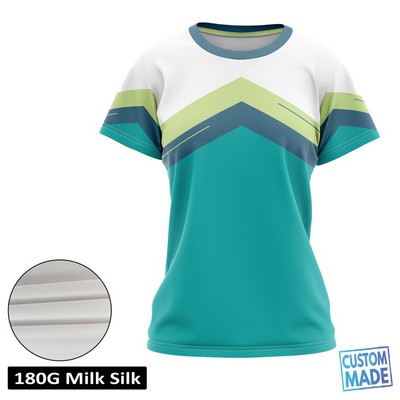 Women's Sublimation Milk Silk Short Sleeve T-Shirt - 180 GSM