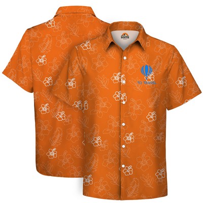 Men's 135gsm Custom Dye Sublimation Hawaiian Shirt-Stretch Poly