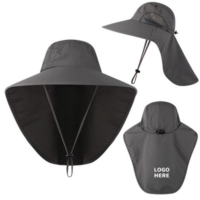 Wide Brim Sun Hat with Neck Flap