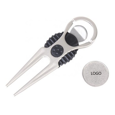 Metal Golf Divot Repair Tool with Ball Marker