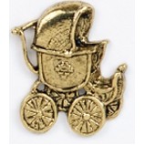 Antique Baby Buggy Stock Casting Lapel Pin