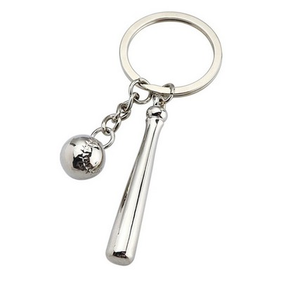 Metal Baseball Pendant Keychain