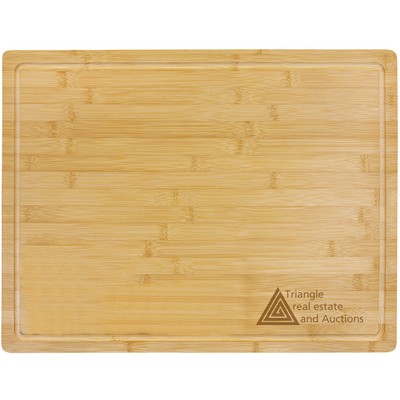 19 3/4" x 15" Bamboo Cutting Board with Drip Ring