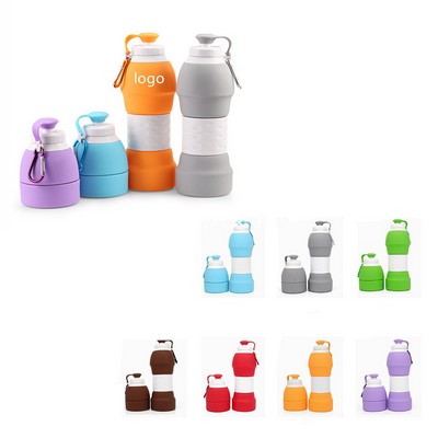 Collapsible Silicone Water Bottle with Carabiner