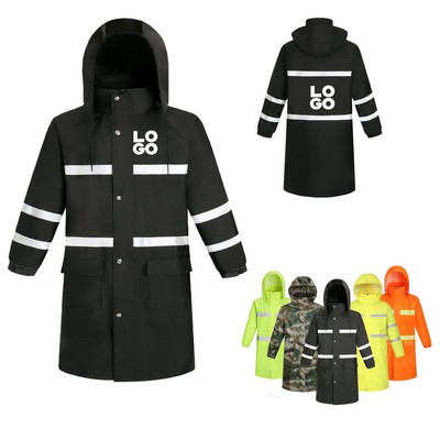 Reflective Adult Waterproof Long Raincoat