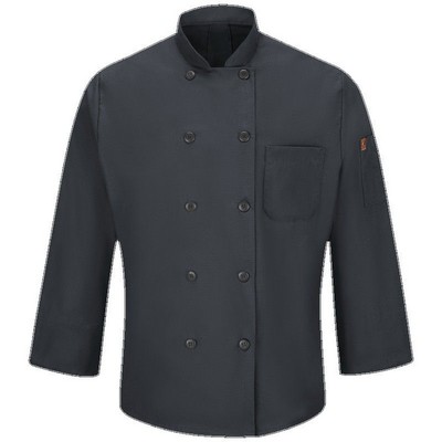 Red Kap™ Men's Long Sleeve Chef Coat w/OilBlok & MIMIX™ - Ten Button - Charcoal Gray