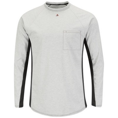 Bulwark™ Men's FR Two-Tone Base Layer w/Concealed Chest Pocket Long Sleeve Shirt - Gray