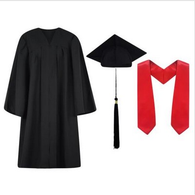 Matte Graduation Gown Cap Tassel and Stole Set