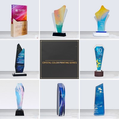 Custom Colorful Printing Crystal Awards