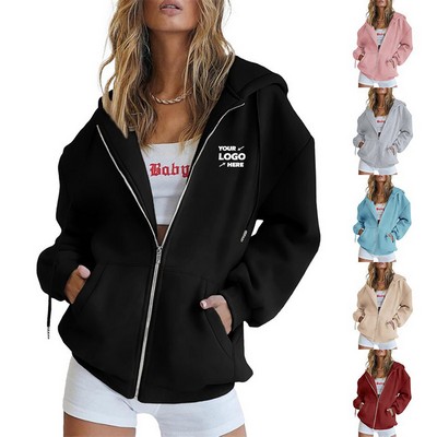 Women's Full Zip Up Hoodie Sweatshirts