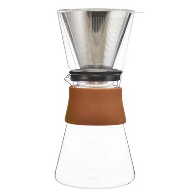 GROSCHE AMSTERDAM Pour Over Coffee Maker-Glass Top & Stainless-Steel Filter| 27.6 FL OZ / 816 ML