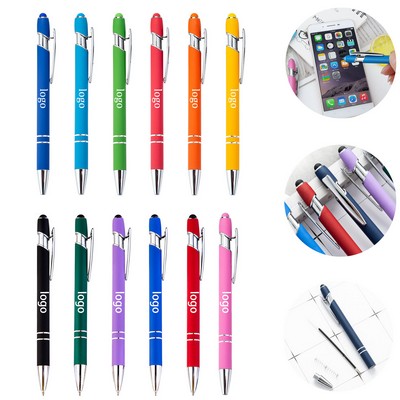 Soft-Touch Aluminum Pen W/ Stylus