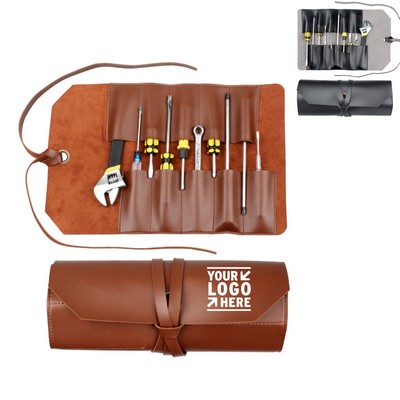 Leather Tool Organizer Roll Up Bag