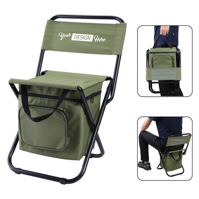 Portable Folding Fishing Chair With Cooler Bag