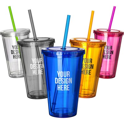 16OZ Reusable Straw Ice Cups