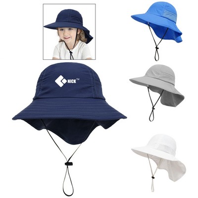 Beach Hat with Neck Flap For Children