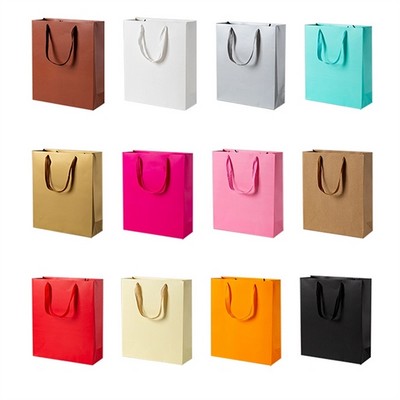 Matte Laminated Euro Tote Bag w/Ribbon Handles