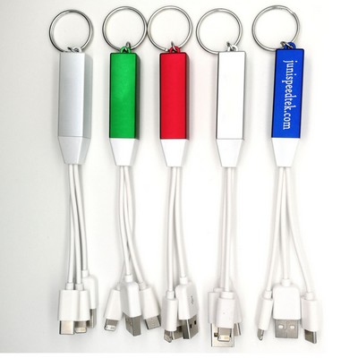 3-in-1 Light-Up Charging Cable with Keychain