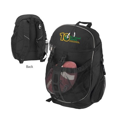 600D Polyester Expedition Backpack w/ Double Zippered & Mesh Pockets