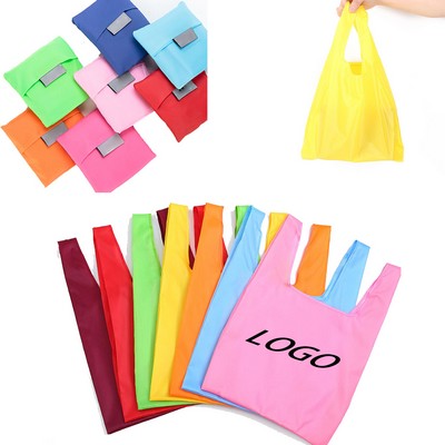 Solid Color Polyester Foldable Shopping Bag For Portable Storage