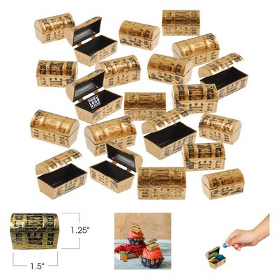 1.5 Inch Gold Finish Mini Pirate Treasure Chests