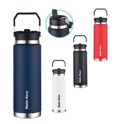 30 Oz. Vacuum Water Bottle With SS Carry Handle