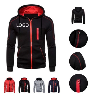 Sports Hooded Zipper Sweatshirt