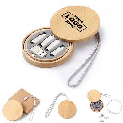 Bamboo Round Multi-Device Charging Cable Kit