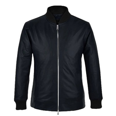 Men's Leather Bomber Jacket